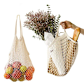 Miniatyrbilde 1 av 5: 3-pakke mesh bomullsrep handleposer (30*35*10cm), gjenbrukbar mesh Market Tote Bag Organizer for dagligvarebutikkhandlere Produser oppbevaring Strandleker Frukt Grønnsaker