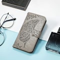 Miniatyrbild 5 av 5: Kompatibel med Iphone Xr Case Flip Cover Emboss Butterfly Soft Tpu Shockproof Shell Slim - Grå null none