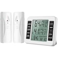 Miniatyrbild 1 av 5: Kyl- och frystermometer, Trådlös kyltermometer med 2 sensorer, Ljudlarm, Min/Max, Inomhus/Utomhus-termometer för hemmet