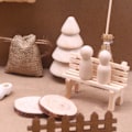 Miniatyrbillede 3 af 5: Miniature dukkehus julegård sæt miniature scene model