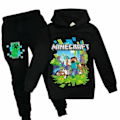 Pikkukuva 1 / 5: Barn Pojkar Minecraft Hoodie Träningsoverall Set Långärmade Huvtröjor H black black 7-8 år (140cm) black 7-8 years (140cm)