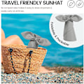 Miniatyrbild 6 av 6: Hattar för kvinnor UPF 50+ UV-solskydd konvertibel strandvisirhatt