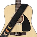 Miniatyrbild 7 av 7: Gitarrrem, 100% Mjuk Bomullsrem med 3 Plektrumhållare för Bas, Elgitarr och Akustisk Gitarr (Svart) Black