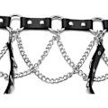 Miniatyrbild 2 av 4: Heyone Lädersele Midjebälte Punk Justerbar Gothic Metal Chain Tofs Strumpebandsbälte för kvinnor