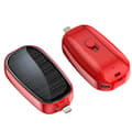 Mini solcellsladdare nyckelring powerbank för mobiltelefon 1200mA Red: For Lightning