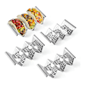 Miniatyrbild 1 av 5: Taco Rack, 4-pack rostfritt stål stativ med handtag, taco bricka rymmer upp till 3 tacos, taco ställ