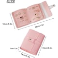 Miniatyrbillede 2 af 4: Øreringeholder Organizer med foldbart bogdesign Øreringe Bog Organizer, Bærbar Læder Rejse Øreringe Taske pink