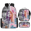 Miniatyrbillede 1 af 5: 3-delt sæt Taylor Swift Taylor Swift fan skole rygsæk med stor kapacitet studenterrygsæk style 3