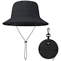 Miniatyrbild 1 av 5: Packbar Bucket Hat Dam Justerbar Sommar Lättvikts Hatt Vikbar Strand Fiskehatt (Svart)