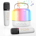 Pikkukuva 1 / 6: Mini Karaoke-laite Lapsille ja Aikuisten: 2MIC Kannettava Bluetooth-kaiutin Langattoman Mikrofonin kanssa - Karaoke Tytöille Iän 4 5 6 7 8 9 10 11+ Vuotiaille