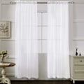 Miniatyrbilde 1 av 5: Skira Gardiner Vita 【B54*L84in】137cm*213cm, Stång ärmar Gaze Gardiner för vardagsrum, sovrum, fönsterbehandlingar, 2-delat set