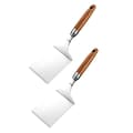 2-pack Grill Spatula with Wooden Handle for Teppanyaki BBQ Pizza Durable Ergonomic Dishwasher Safe