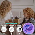 Miniatyrbilde 5 av 8: 3D LED Planetlampe, Dimbar nattlampe med RGB-farger, trebase for soveromsdekorasjon (8cm) Svart Svart Svart