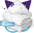 All Season Duvet Insert 140x200 cm, Ultra Soft Hypoallergenic Microfiber Comforter, Breathable Machine Washable Bedding for Single Bed, White