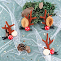 Miniatyrbillede 3 af 5: Julehårklemme - 2 par søde renhorn Ører Hårtilbehør hjortehorn Hovedbeklædning Hårnål til julefest