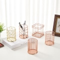 Miniatyrbild 4 av 5: Nordisk roséguld kontorsmaterial multifunktionell pennhållare C C