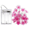 Miniatyrbild 4 av 4: LED-koppartrådslampor, rosa blomljussträng, utomhus