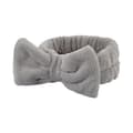 1 st grått spa-hårband, knutet hårband sminkhårband korallfleece_tfrf