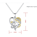 Pikkukuva 2 / 2: 925 hopeapinnoitettu äiti ja lapsi rakkaus sydän riipus kaulakoru korut lahjat (Rose Gold/Silver) Heyonelta (Silver)