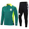 Miniatyrbilde 1 av 2: 2425 Nye Spania Portugal Brasil Voksen Langermet Fotballtrening Uniform Sett Algerie/mørkegrønn Algeria/dark green 2XL