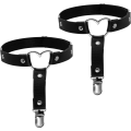 Miniatyrbilde 1 av 3: Heyone Punk Alloy Cool Gotisk Hjerteformet Ben Strømpebånd Belte Anti-Skli Klemmer Elastisk Punk Sele