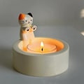 Miniatyrbild 1 av 4: Söta katthållare för värmeljus | Värmande tassar katthållare för värmeljus prydnad | Söta ljushållare Heminredning Kattpresenter- Perfekt färg färg