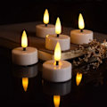 Miniatyrbilde 1 av 2: 12 LED-timer-telys med 3D-veker, flimrende for hjemmeinnredning Hvit – 3D-veke Parent Vit – 3D-veke Parent