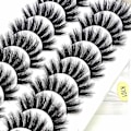 Miniatyrbild 2 av 3: 10 par lösögonfransar - 3D faux mink (K-101) + Gåva