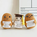 Miniatyrbild 5 av 5: Mini rolig positiv potatis, stickleksak i mjuk ull 3 tum söt virkad docka med positivt kort Dekoration Uppmuntrande stöd (#ananas-1 st)