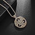 Miniatyrbild 3 av 5: Viking Smycken Runt Celtic Knot Halsband För Män Nordic Rune Amulett Mode Tröja Halsband Present AL6888-Guld