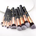 Miniatyrbilde 4 av 5: 10 stk Sminkebørstesett Rouge Foundation Børster Øyenskygge Concealer rosa en størrelse