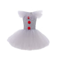 Miniatyrbillede 2 af 5: SQBB Grå pige Halloween kostume Tutu kjole Uhyggelig klovn Børn Karneval Fest Cosplay Tøj Børn Tyl Fancy Dress Up 2-12 år