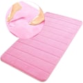 Miniatyrbillede 1 af 5: Badeværelsesmåtte i memory foam, skridsikker, absorberende, superhyggelig, fløjlsblød, supervandabsorberende, tyk, rosa Pink Pink 17 X 24 inches