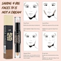 Miniatyrbillede 4 af 5: Contour Stick Sæt, Contour Concealer Highlighter Stick, Contour Kit, 6 farver Dobbelt-end Makeup Body Face Highlighter, 3 stk.