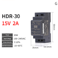 Miniatyrbillede 1 af 5: Skinneskiftende strømforsyninger DC HDR-15W/30W-5V/12V/15V/24V Hal sort HDR-30-15V/2A