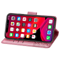 Miniatyrbilde 3 av 5: Kompatibel med Iphone 11 Case Flip Cover Emboss Butterfly Soft Tpu Shockproof Shell Slim - Rosa null none