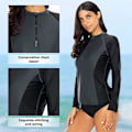 Miniatyrbilde 3 av 5: UV-beskyttende Rash Guard med lange ermer for damer - Badeoverdel for kvinner L