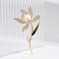 Miniatyrbild 4 av 5: Moderiktigt lyx narcissus corsage koppar mikro inläggningar växt brosch dam kläder accessoarer zdq