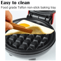 Miniatyrbild 3 av 5: Mini våffeljärn, EU 4 tums våffeljärn med kompakt design, lätt att rengöra, non-stick yta, perfekt för frukost, efterrätt, smörgås black
