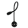 Miniatyrbillede 4 af 5: Sort Sølv DC12V 24V 3W Campingvogn Båd LED Læselampe med USB-ladeport, Svanhals Touch Dæmpbar Yacht Lastbil Kort Diagramlampe [DB] black  3000K