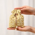 Miniatyrbillede 1 af 8: Snørepose Gaveindpakningspose GUL 3ST 3ST gul yellow 3pcs-3pcs