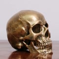 Miniatyrbild 4 av 5: Mänsklig bronsharts skallemodell Halloween realistisk 1:1 staty guld One Size