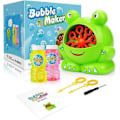 Miniatyrbild 5 av 5: Groda Bubbelmaskin med 2 Flaskor Vätska, Automatisk Bubbelblåsare Leksaker Trädgårdsspel Bubbelblåsare för Barn Pojkar Flickor Baby Småbarn Present (FMY)