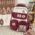Skolesekk Brun 2024 Capybara Ridge Stor Ryggsekk For Gutter Og Jenter, Merkekort Red Backpack