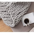 Miniatyrbilde 4 av 5: 2 stk Chunky Knit Chenille Garn for håndstrikk tepper, Supermyk Stor Jumbo Teppedgarn (Grå)