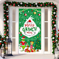Miniatyrbillede 1 af 5: Juleovertræk Glædelig Grinchmas Font Verandaskilt Vinter Nytår Xmas Juledekorationer og tilbehør til hjemmefest