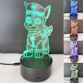 Miniatyrbillede 1 af 5: 3D Natlampe Paw Patrol Legetøj Illusion Lampe USB Touch Control