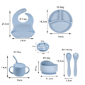 Miniatyrbilde 3 av 5: Barn BPA-frie tallerkener Sett Baby silikon sett Blue