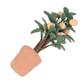 Miniatyrbilde 6 av 7: 1:12 Dukkehus Miniatyr Bonsai Plante Potteplante Leire Keramikk Hjemmeinnredning Mini Appelsintre