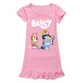 Barn Flickor Tecknade Hundar Sovkläder Pyjamas Klänning Nattlinne Sommar Volangklänning Rosa Pink 5-6 Years